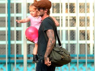 David Beckham and Harper at the park in New York