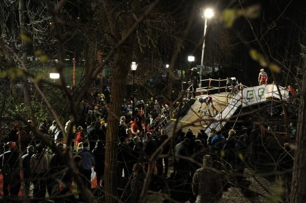 The local crowds show their support