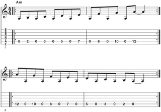 Aeolian mode pedal exercise