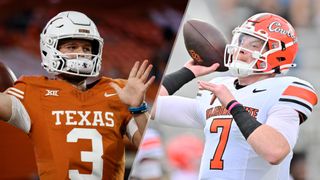 Composite image of QBs Quinn Ewers (L) and Alan Bowman (R) ahead of the Texas vs Oklahoma State live stream