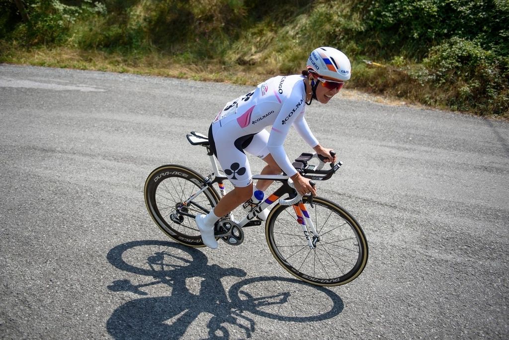 Katarzyna Niewiadoma (Rabo Liv) riding to fifth place