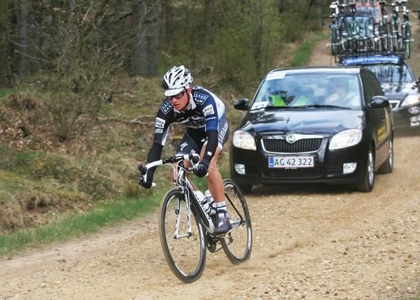 Jakob Fuglsang, Team Saxo Bank on the second Gravel road