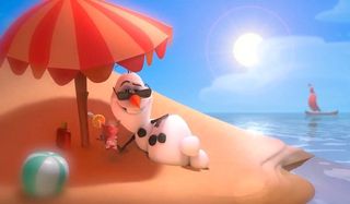 Olaf on the beach in Frozen