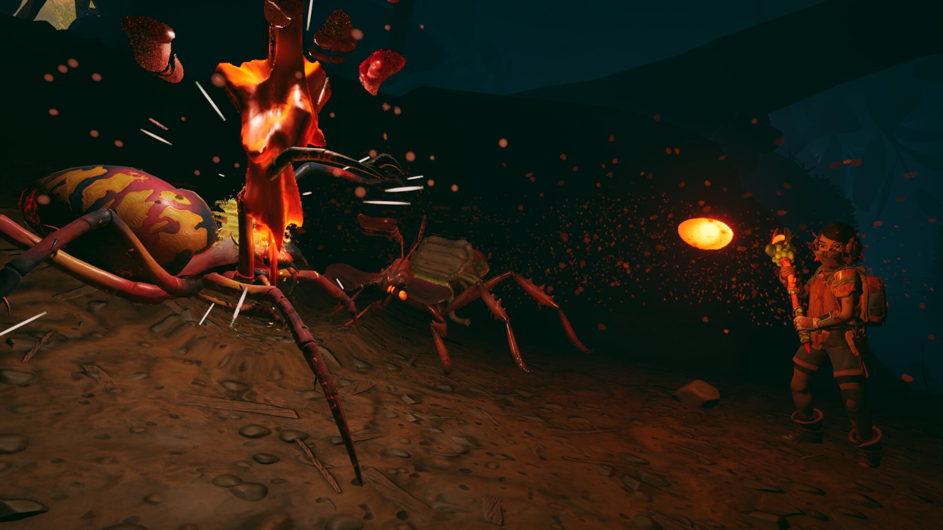 A spider explodes in Grounded 2