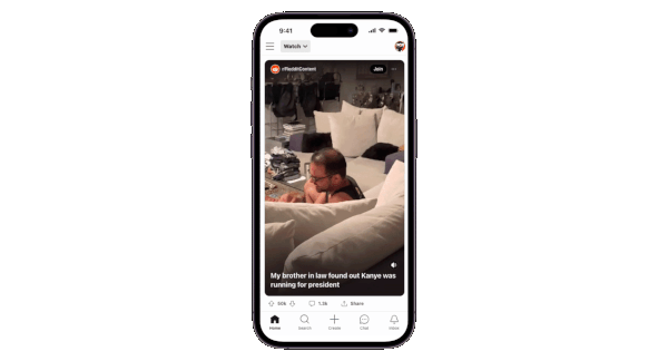 Reddit's new "watch" view coming to its mobile app.