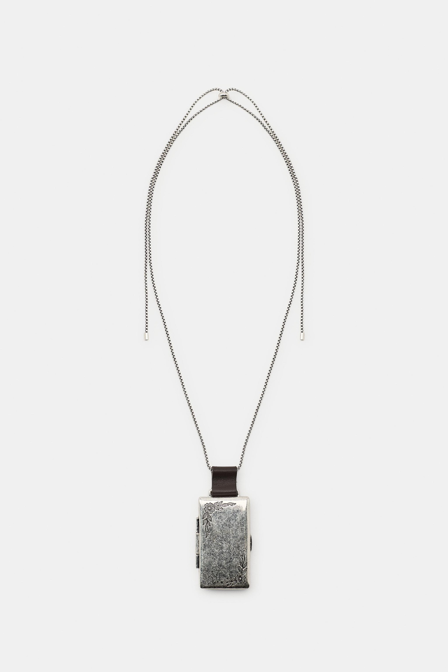 Long Metallic Box Chain - Silver - M