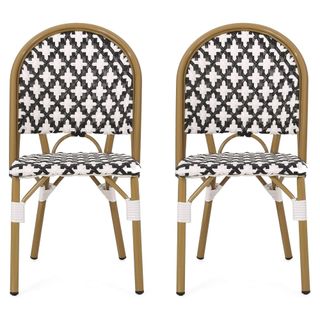 A Christopher Knight Bistro Bamboo Seats in Black and White