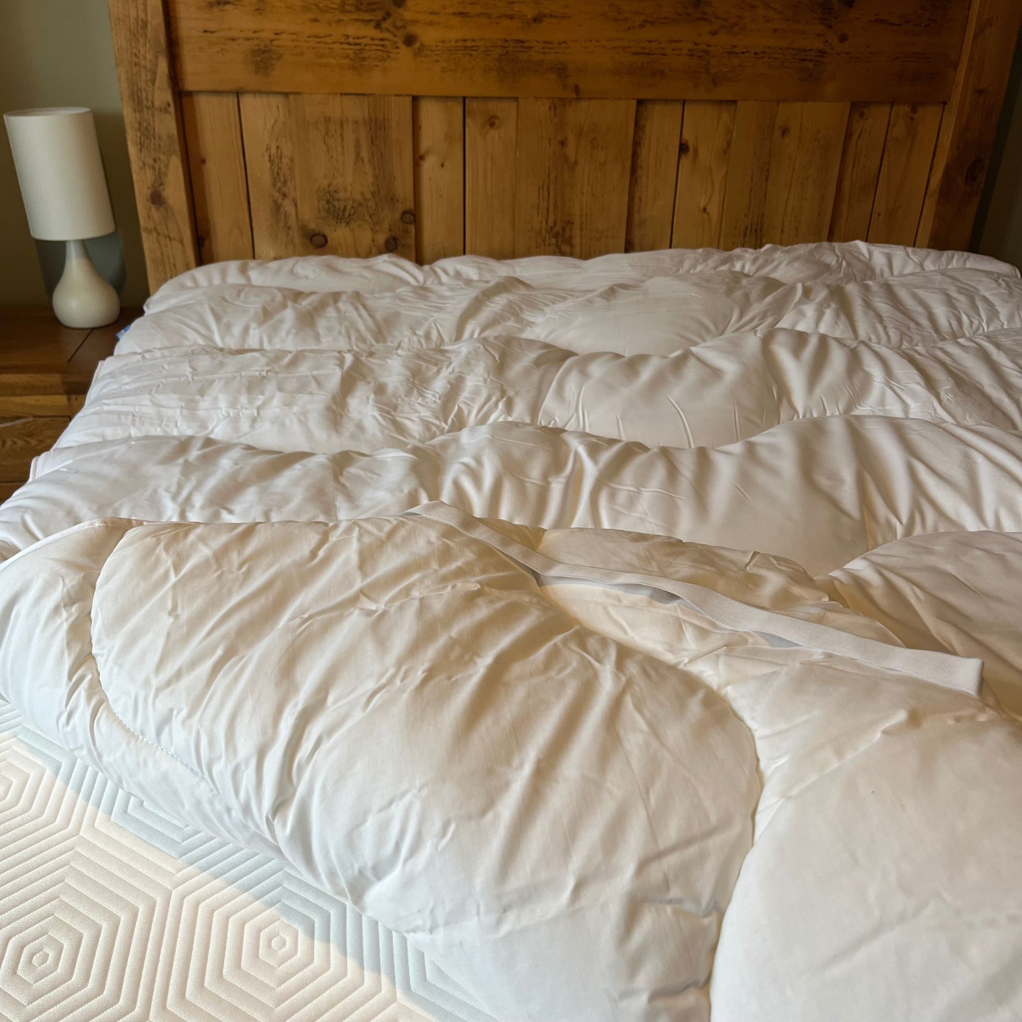 M&amp;amp;S Comfortably Cool Mattress Topper from above to show straps