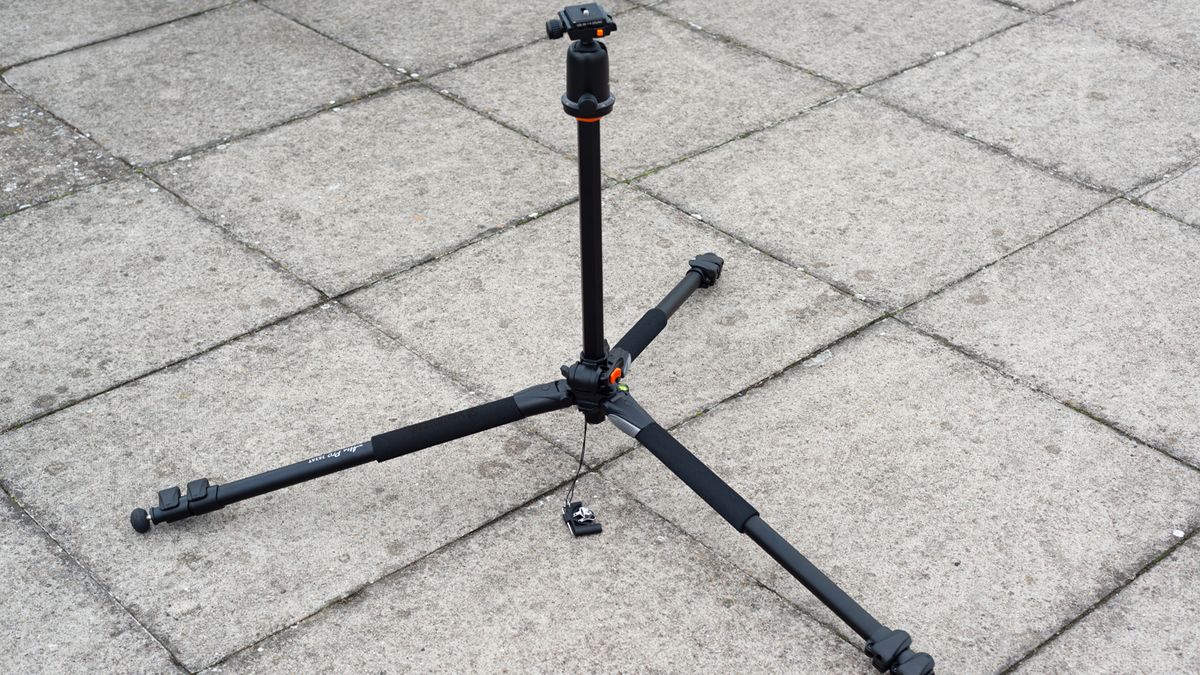 Vanguard Alta Pro 263AB tripod review: image shows Vanguard Alta Pro 263AB on patio