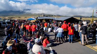 Protesters blocked Maunakea Access Road in August 2019.