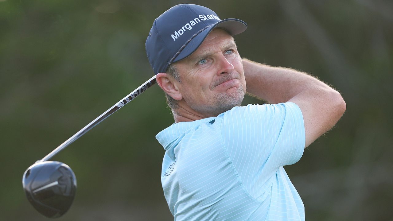 Justin Rose of England plays his shot from the fifth tee during the pro-am prior to the Sony Open in Hawaii