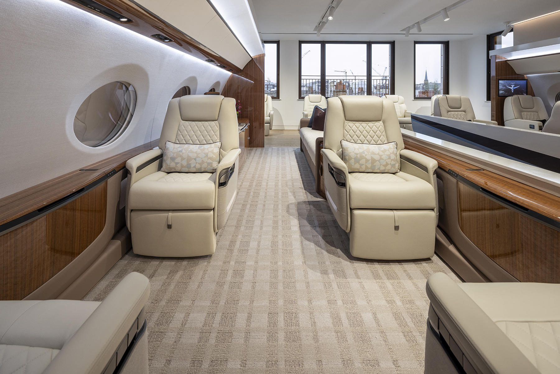 Detail of the Gulfstream jet mock-up