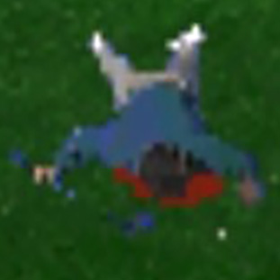 Golden Tee '99's dead body, zoomed in