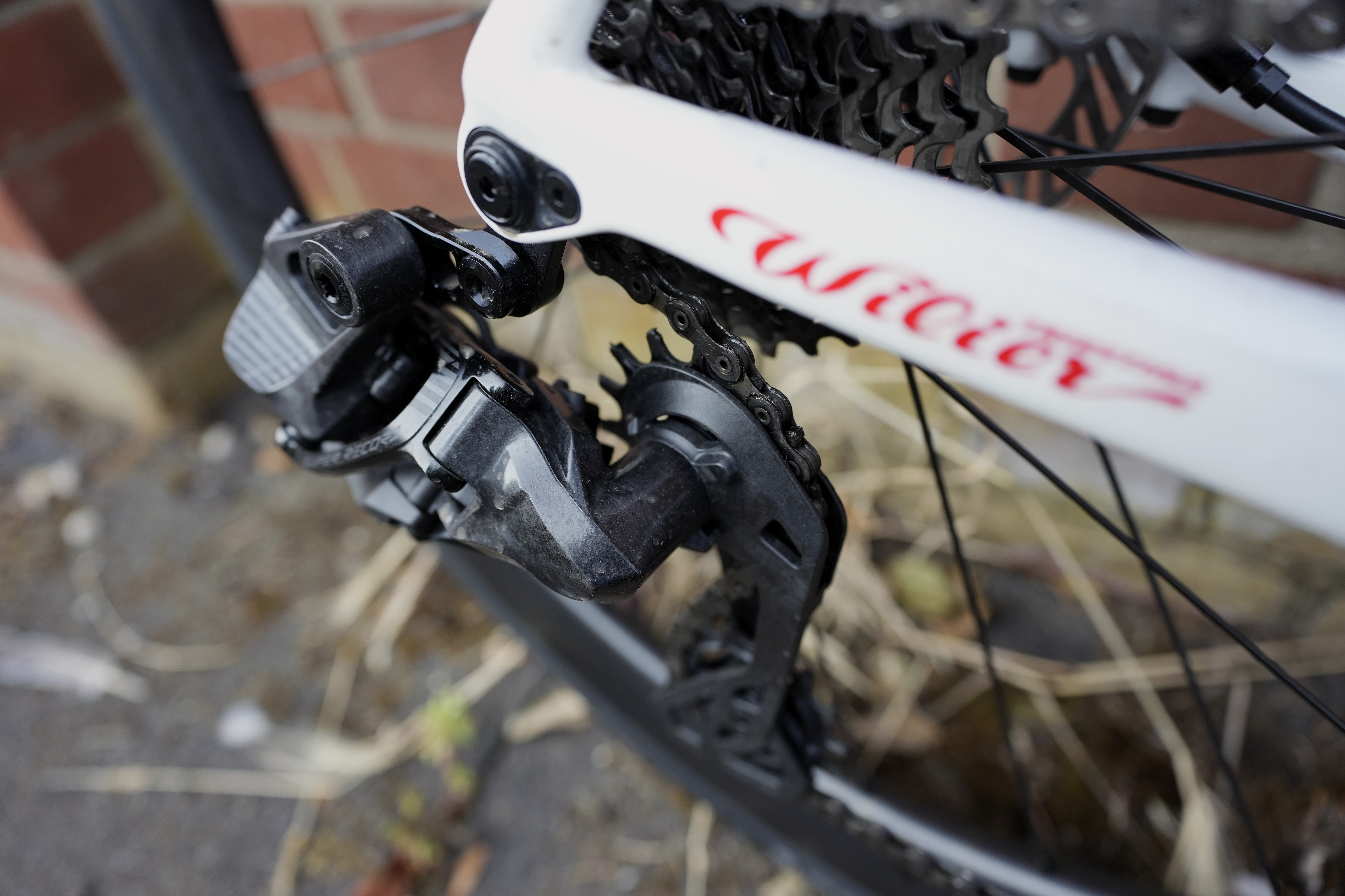 Campagnolo rear mech shown on bicycles