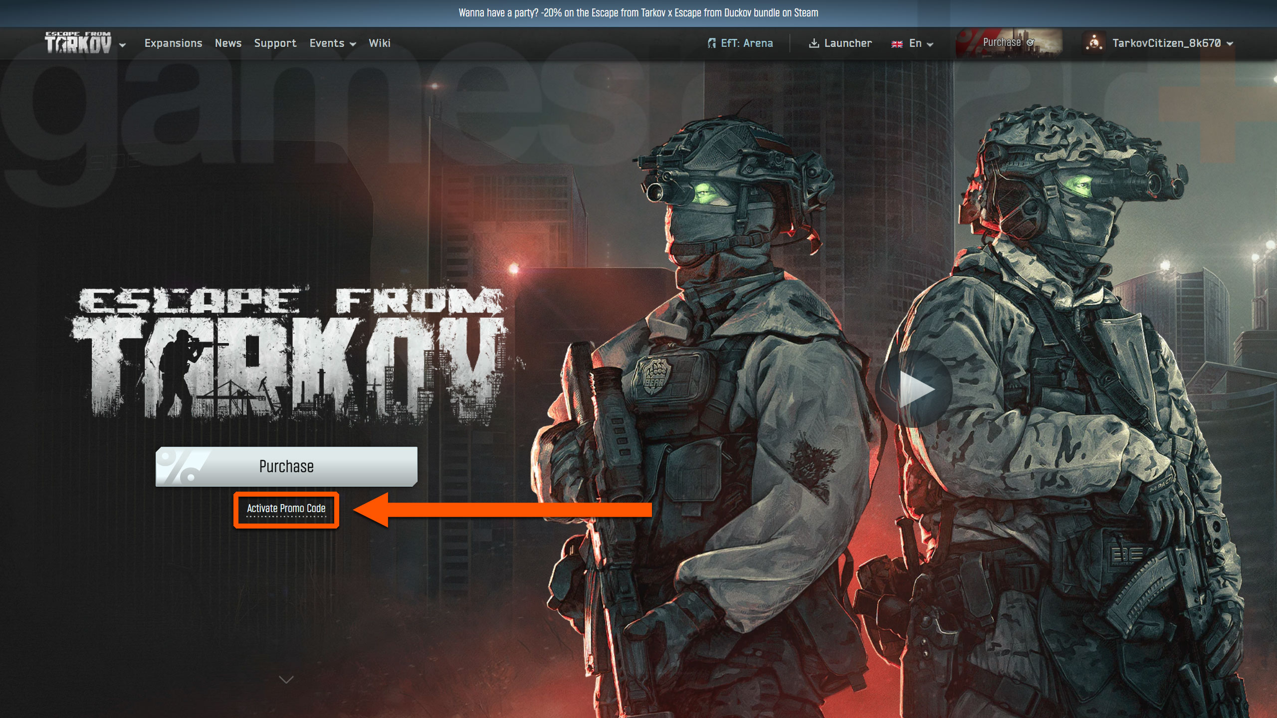 How to redeem Escape from Tarkov codes