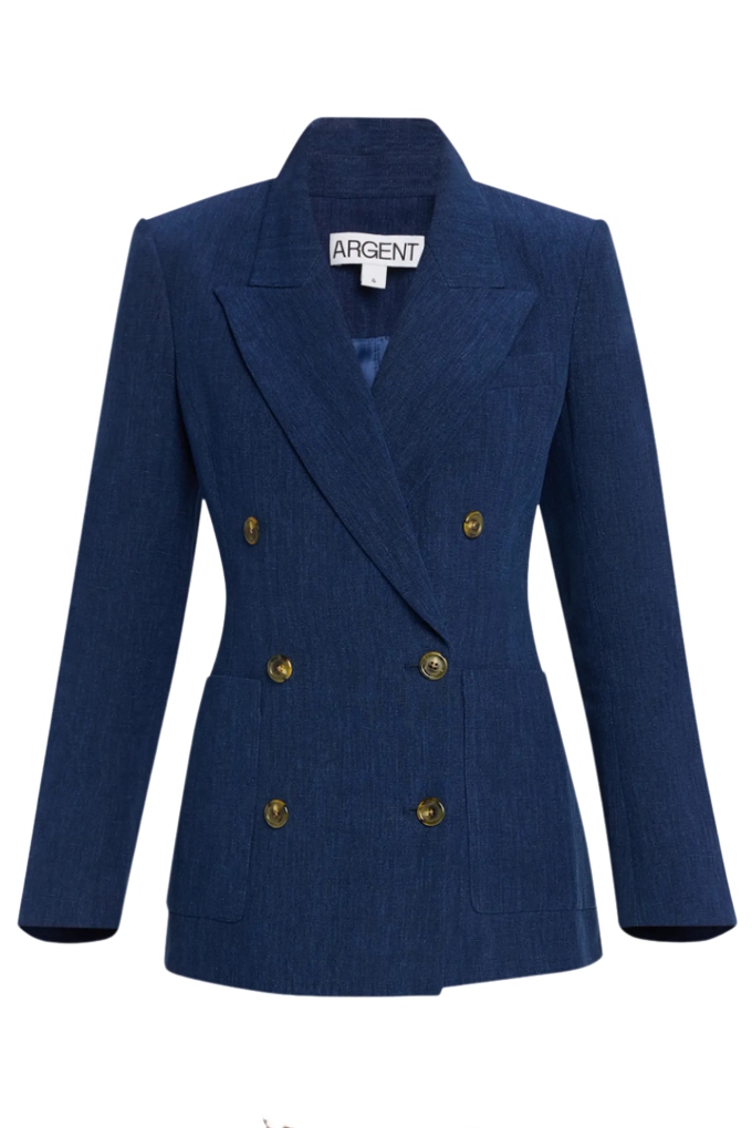 Argent x Citizens of Humanity, Chelsea Double-Breasted Linen Blazer