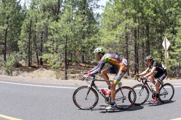 Only two riders left when the break hits the last climb.