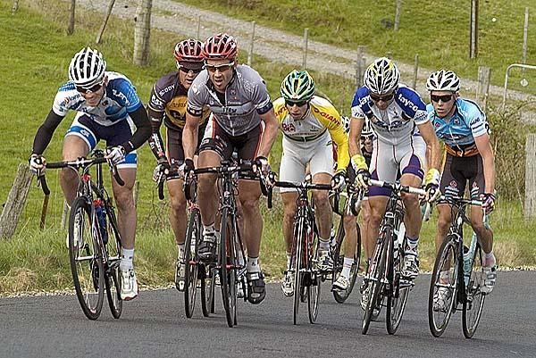 A select group featuring the Tour leader were timing their run on the climb at Gunns Plains and would soon reach the head of the race to Penguin.