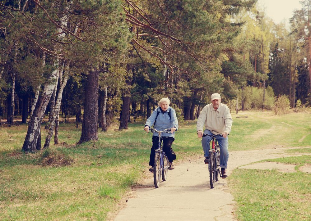 biking, seniors, exercise