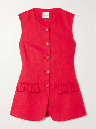 Matilda Ruffled Linen Vest