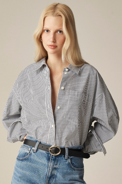 J.Crew, &amp;Eacute;tienne Oversized Shirt in Striped Cotton Poplin (Was $128) 