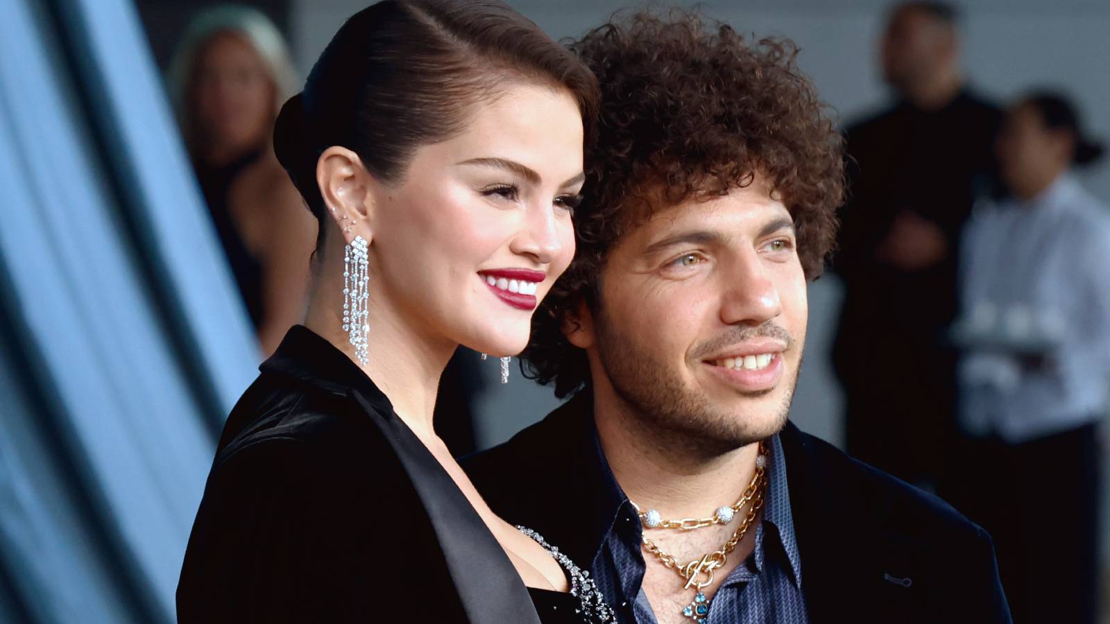 Benny Blanco and Selena Gomez smiling