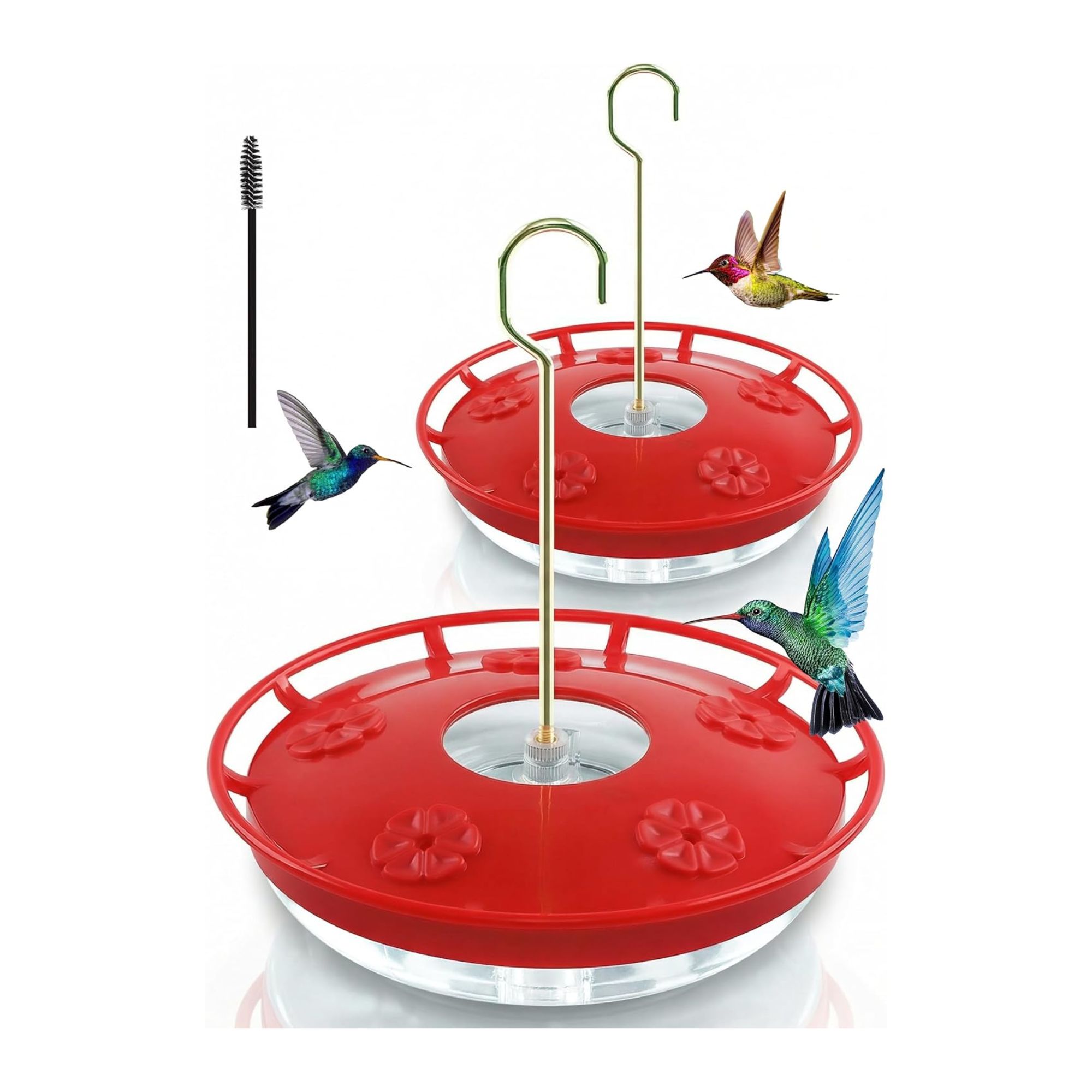 Red disc hummingbird feeders
