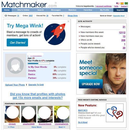 Matchmaker image: This online dating website keeps track of how many members join in any given week.