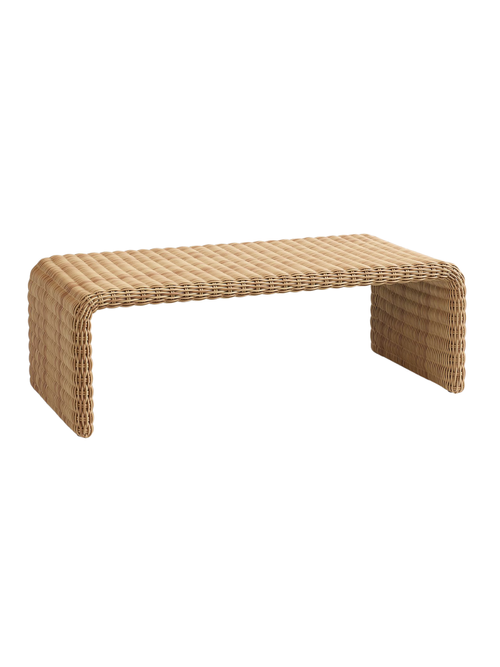 Huntington Wicker Rectangular Waterfall Outdoor Coffee Table 