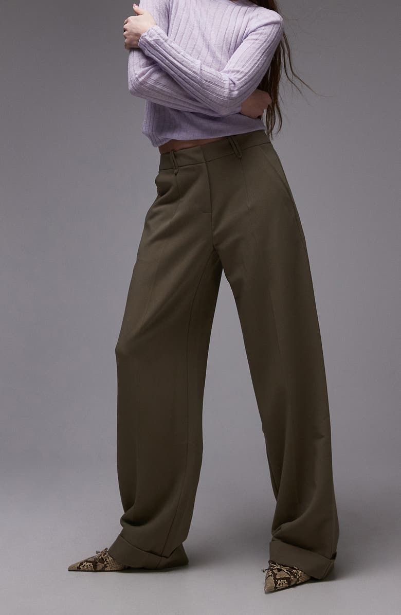 Low Rise Straight Leg Trousers