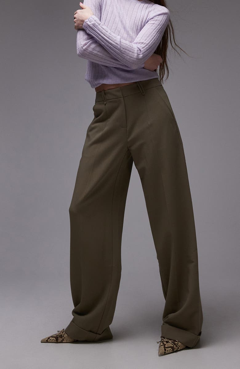 Low Rise Straight Leg Trousers