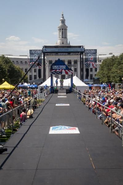 The start ramp of the stage 7 time trial in Denver.