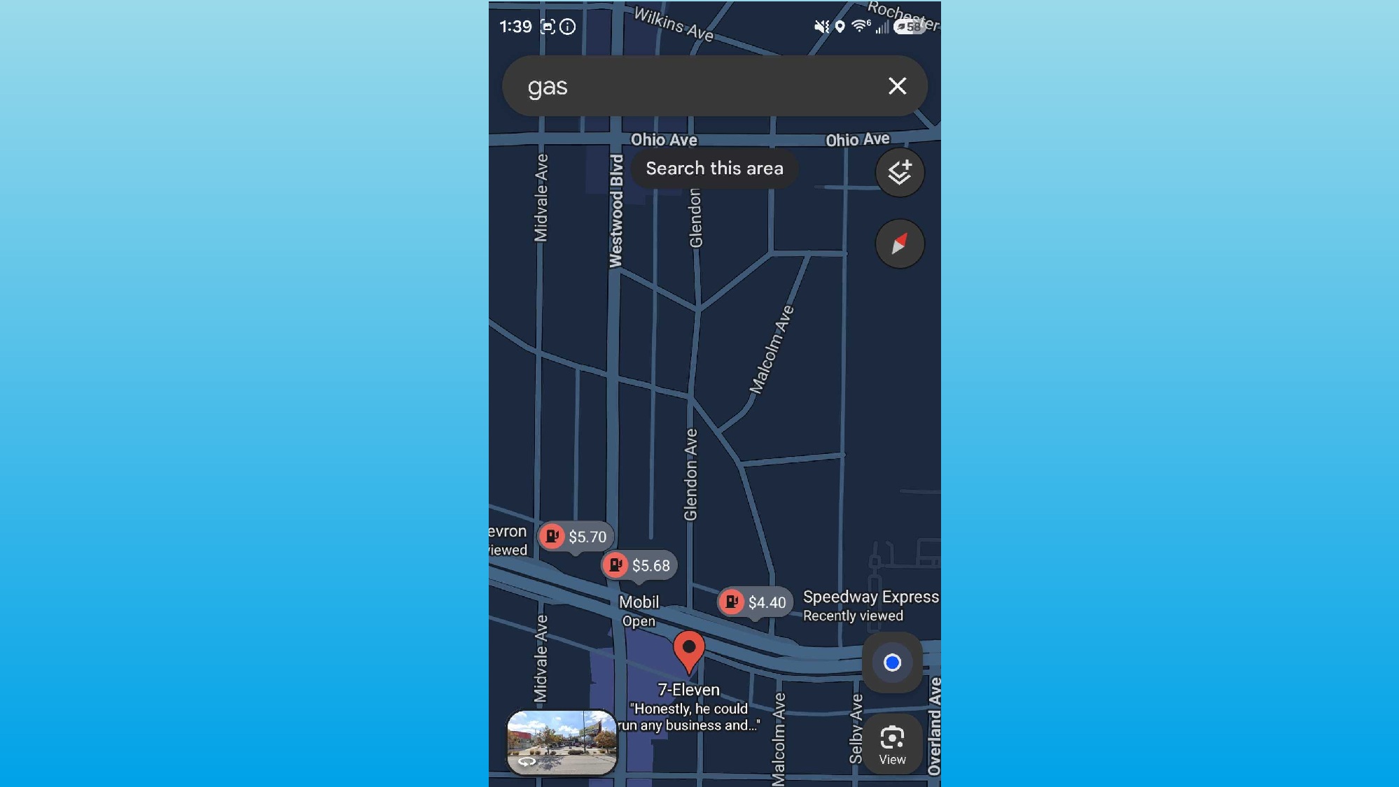 Google Maps price search