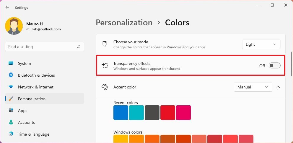 how to disable effects windows 11