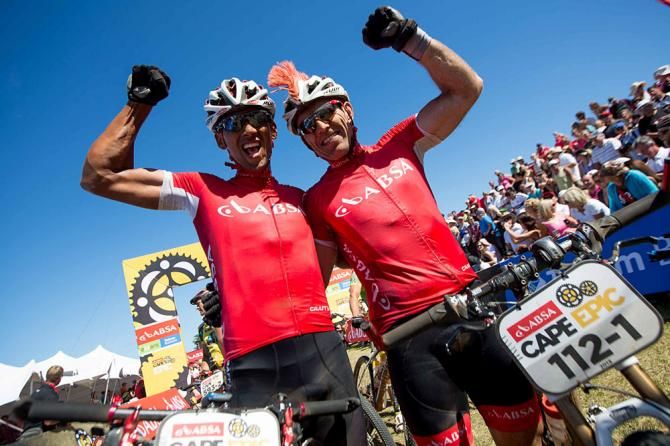 Joel Stransky and Owen Hannie Riders celebrate