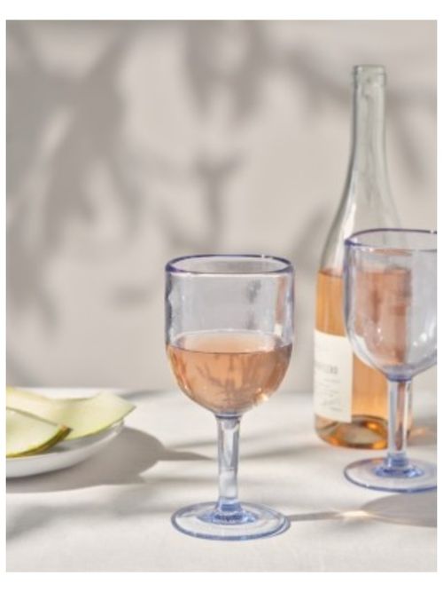Blue Picnic Stemmed Glass