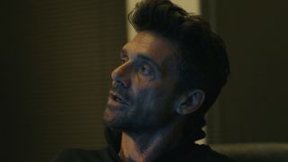 Frank Grillo talking in the Peacemaker Season 2 premiere