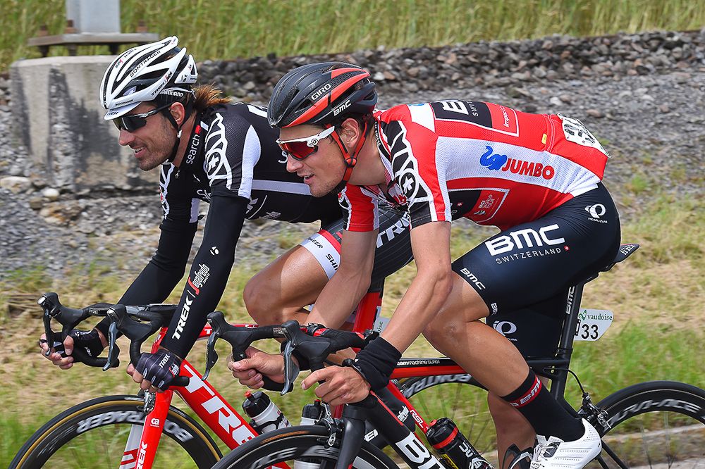 Silvan Dillier and Fabian Cancellara during stage 4 at the Tour de Suisse