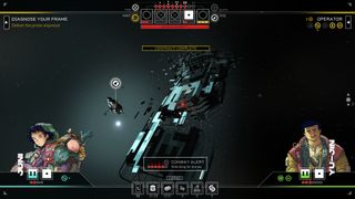 Citizen Sleeper 2: Starward Vector screenshot showcasing Juni and Yu-Jin crew members attempting an important task