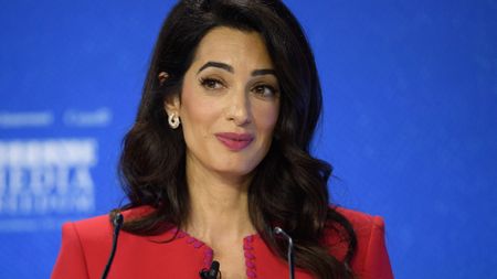 Human rights barrister Amal Clooney speaks during a discussion at the Global Conference on Press Freedom on July 10, 2019