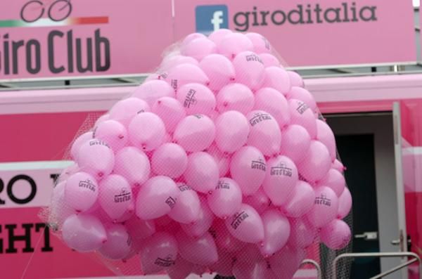 The Giro d'Italia balloons, ready for launch