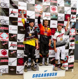 Men's podium at the Gravity East Sugarbush race