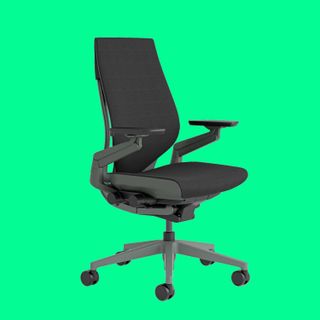 An image of the Steelcase Gesture office chair against a green background