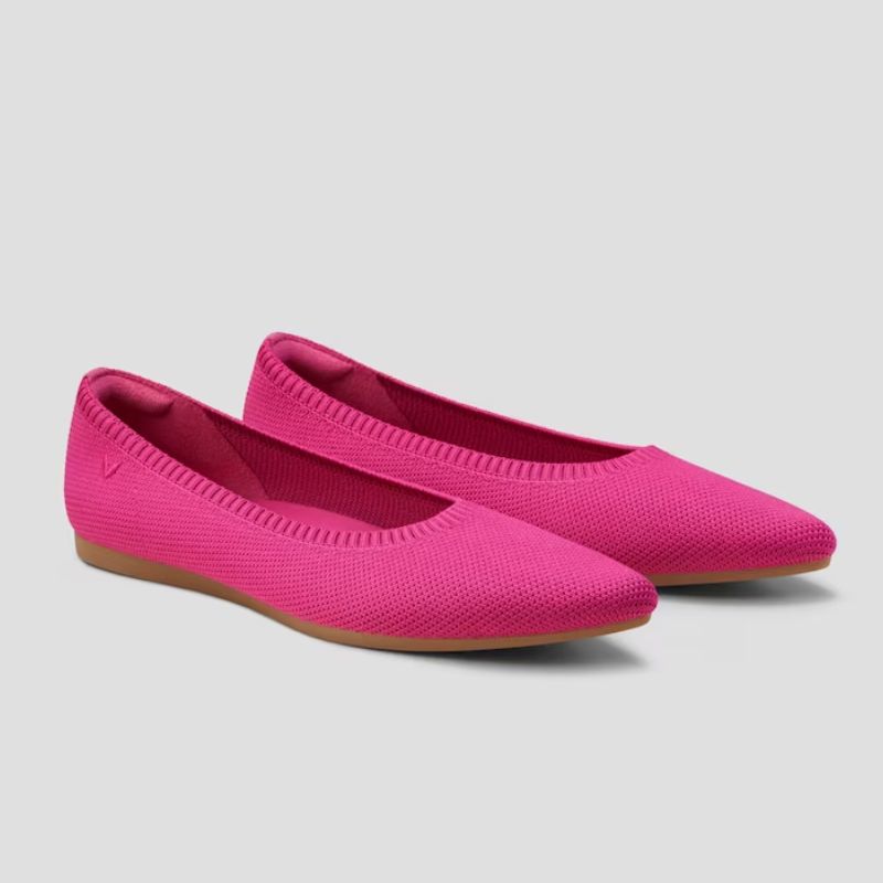 pink knitted ballet pumps