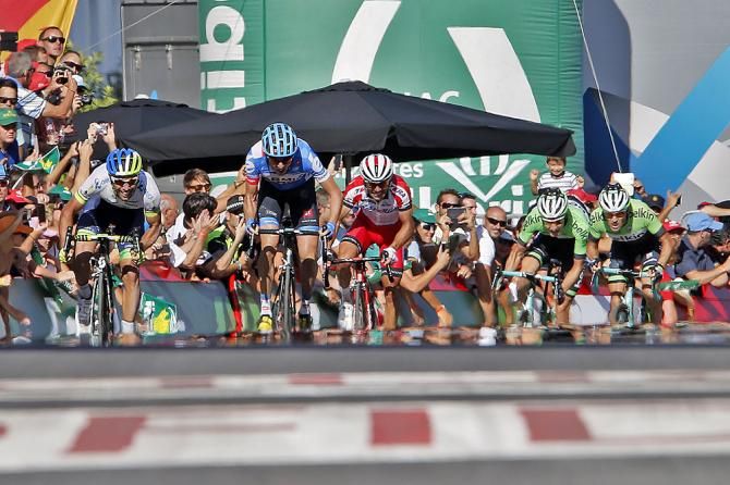 Vuelta a Espa&ntilde;a stage 3 sprint in Arcos de la Frontera