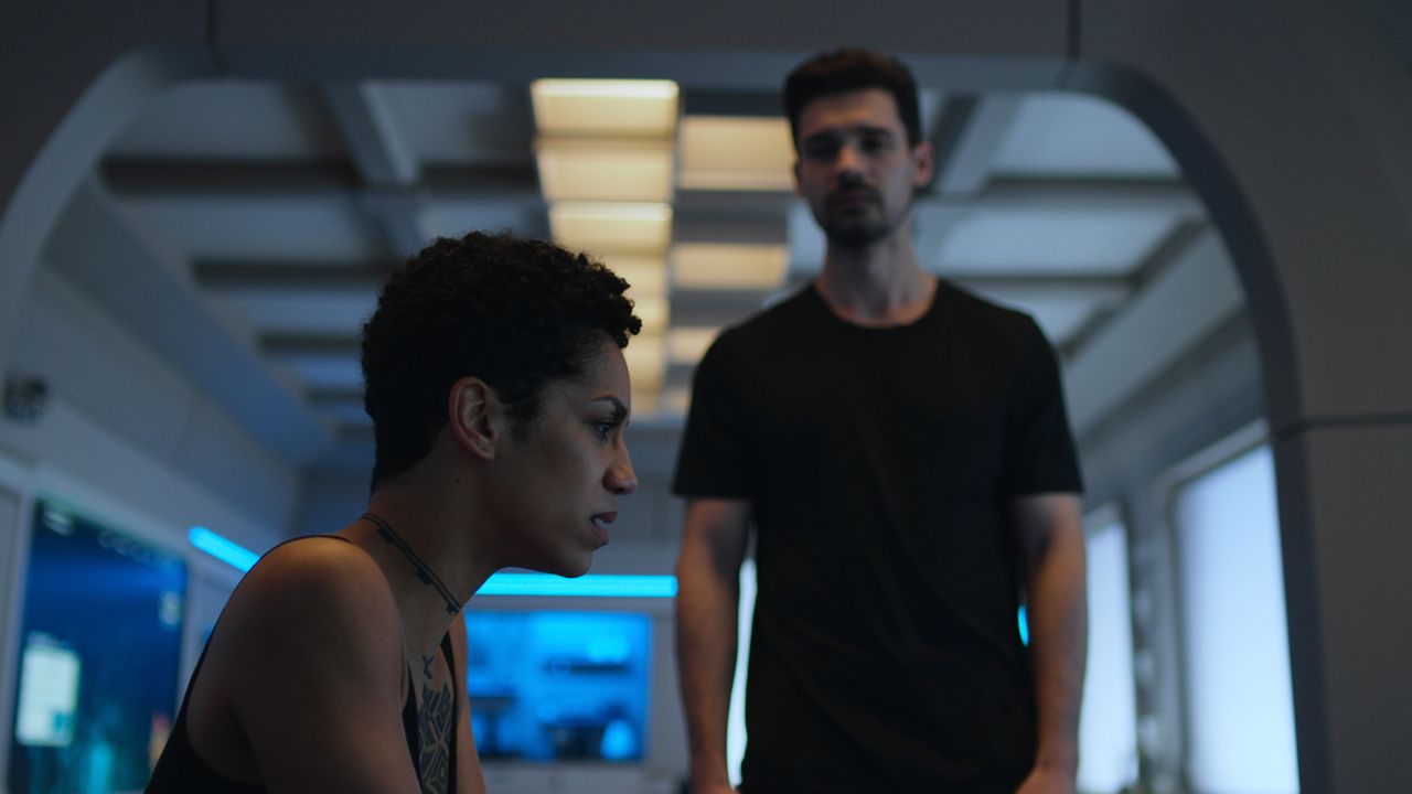 Dominique Tipper and Steven Strait in Season 5 of "The Expanse" on Amazon Prime Video.