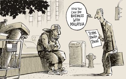Editorial cartoon World TPP U.S. Malaysia
