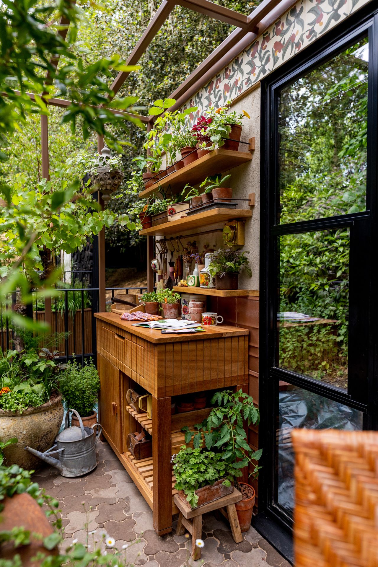 Images and close ups of the balcony garden by Viking, titled A Little Garden of Shared Knowledge.