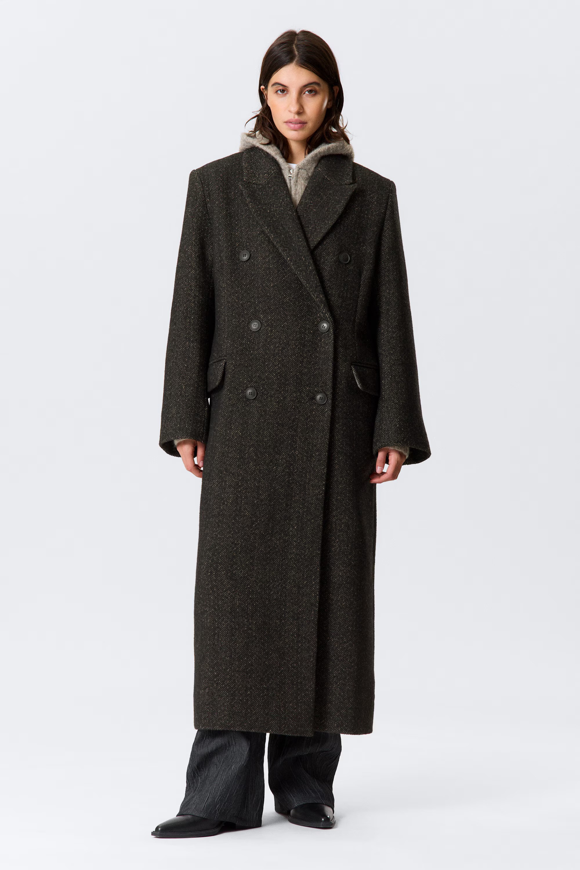 Weekday, LOGAN DOUBLE-BREASTED WOOL-BLEND COAT