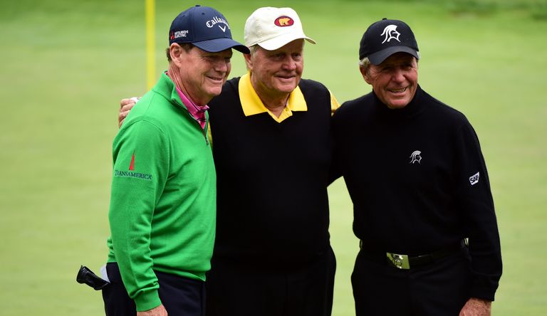 Watson, Player And Nicklaus During The Masters Par 3 Event